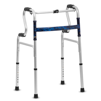 KosmoCare Premium Imported Light Weight Aluminum Height Adjustable Folding Walker 2 - Silver