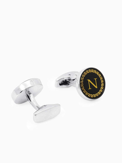 Yellow Chimes Exclusive Collection Alphabet Letters Stainless Steel Statement Cufflinks for Men