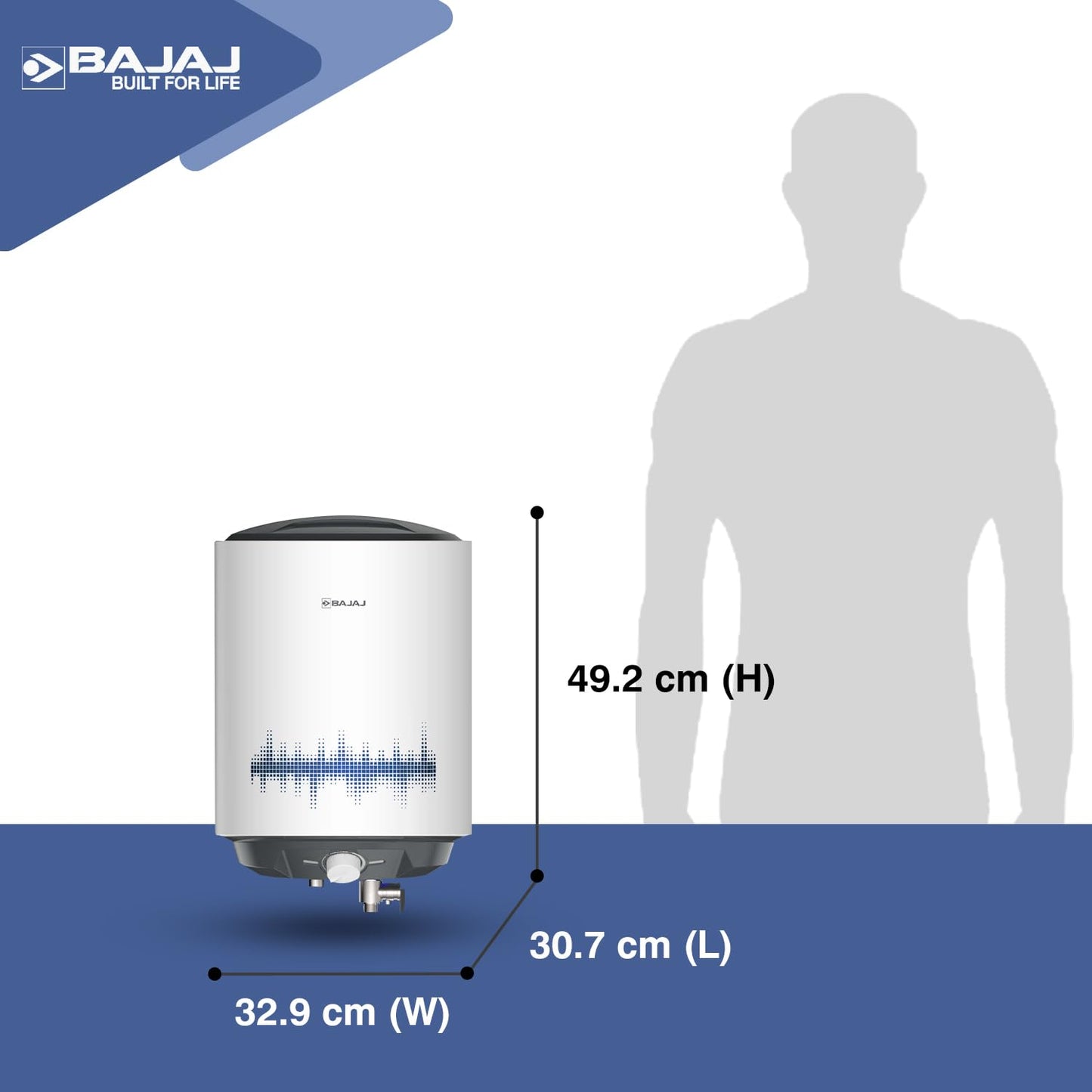 Bajaj Shield Series New Shakti 25L Vertical Storage Water Heater For Home| 5-Star Rated Geyser| Multiple Safety Systems| For High Rise Buildings| 10-Yr Tank 6-Yr Element 4-Yr Product Warranty| White