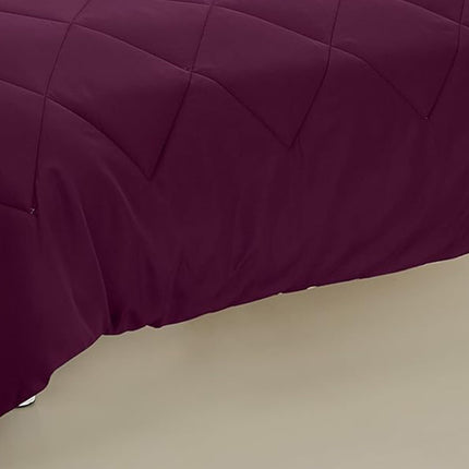 Amazon Brand - Solimo Microfibre Reversible Comforter,Single(Plum Purple And Moody Mauve,300 Gsm),tc-200 | TC - 200