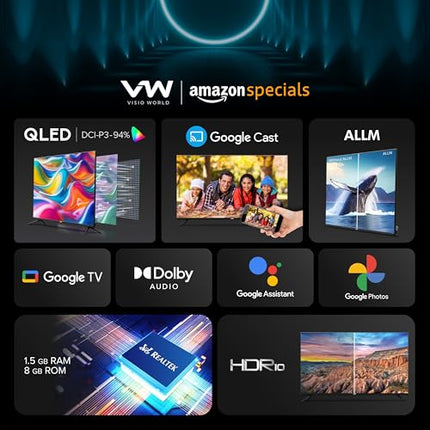 VW 80 cm (32 inches) Pro Series HD Ready Smart QLED Google TV VW32GQ1 (Black) 