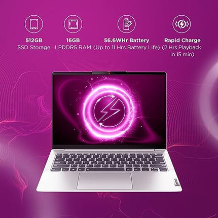 Lenovo IdeaPad Slim 5 13th Gen Intel Core i5 13420H 14"(35.5cm) WUXGA IPS Laptop (16GB/512GB SSD/Win 11/MSO 21/Backlit KB/FHD Camera/1Yr ADP Free/Alexa/3 Month Game Pass/Cloud Grey/1.46Kg), 82XD003MIN 