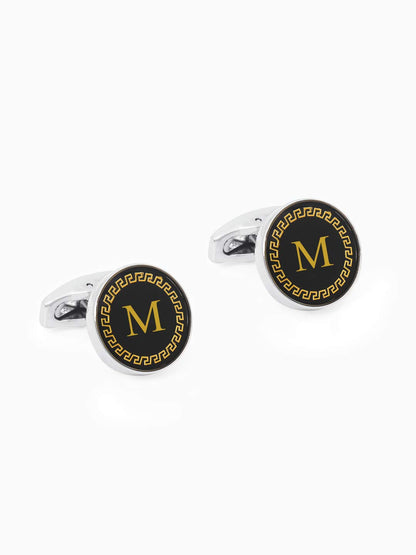 Yellow Chimes Exclusive Collection Alphabet Letters Stainless Steel Statement Cufflinks for Men