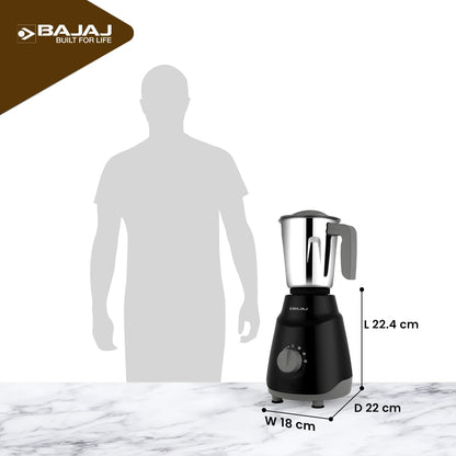 Bajaj Rex Mixer Grinder 500W|Mixie For Kitchen With Nutri-Pro Features|3 SS Mixer Jars For Heavy Duty Grinding|Adjustable Speed Control|Multifunctional Blade System|2 Year Warranty By Bajaj|Purple