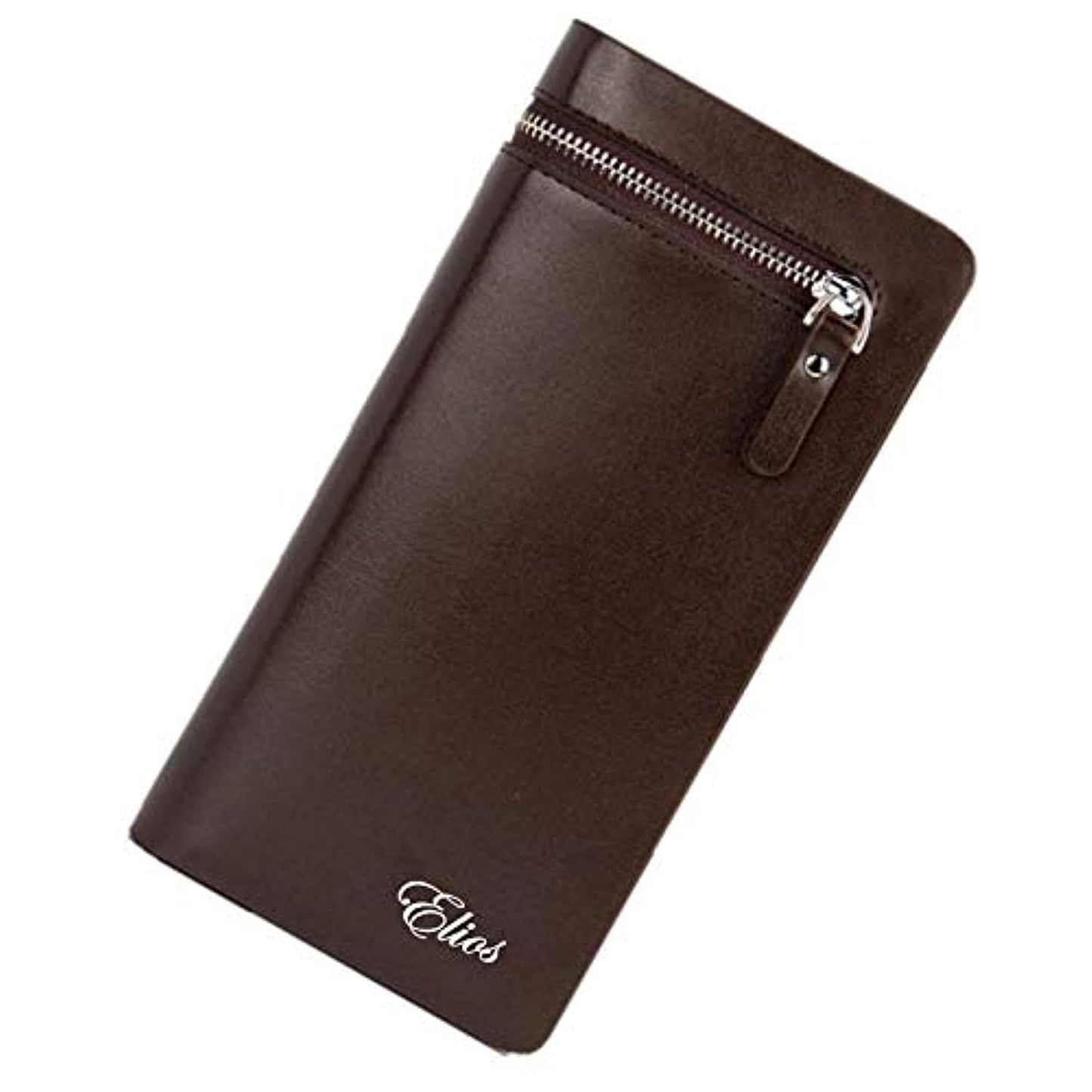 Elios Long Black PU Leather Wallet for Women (Black)