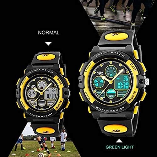 V2A Watch for Boys Age 7 and Above Analogue-Digital Shock Resistant Alarm Calender Water Proof Sports Watch for Boys Age 7 to 16 Years