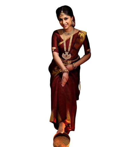 SGF11 Women's Kanjivaram Soft Silk Saree With Blouse Piece