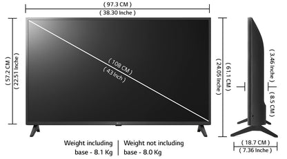 LG 139 cm (55 inches) 4K Ultra HD Smart LED TV 55UR7500PSC (Dark Iron Gray)