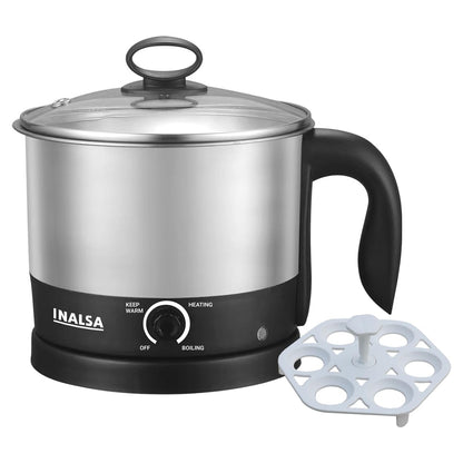 INALSA Premium English Finish Electric kettle|Analogue Temperature Display|2 Yr Warranty|Non Toxic SS Inner Body|Detachable Mesh Filter with Safety Cap (Callisto)