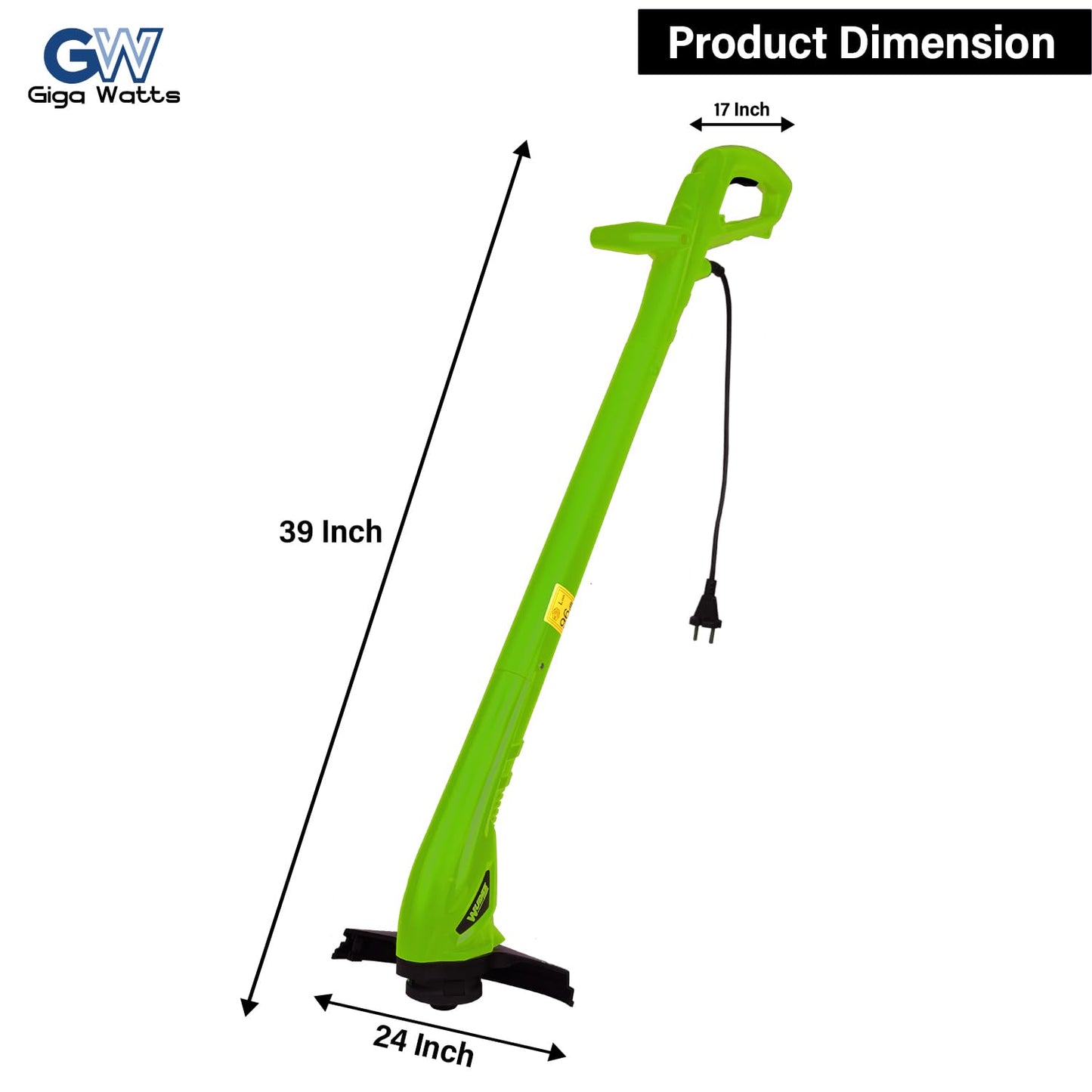 GIGAWATTS 250W Corded Grass Trimmer 22cm Cutting Diameter Portable Electric String Cutter Machine with Twin Line Bump Feed Spool Compatible with 0.9mm Trimmer-Line for Lawn Edges Trimming Garden Patio