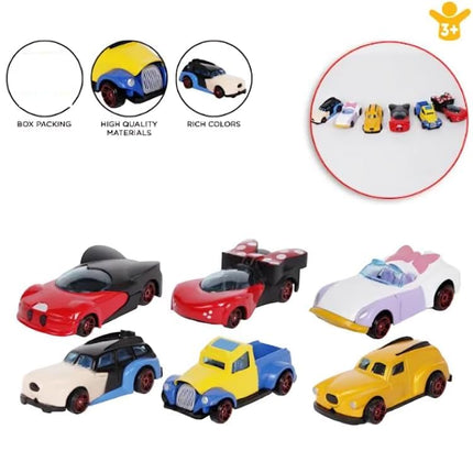 Galaxy Hi-Tech Mini Metal Die Cast Car Set Of-6 Toy Vehicle Play Set Free Wheel High Speed Unbreakable For Kids,Small Racing Car For Exciting Playtime Adventures,Movie Vehicle Car For Kids,Multicolor