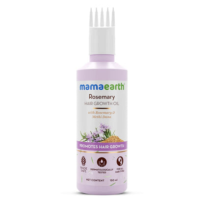 Mamaearth Rosemary Hair Growth Oil with Rosemary & Methi Dana for Promoting Hair Growth - 200 ml | Controls Hair Fall | Strengthens Hair | Stimulates New Hair Growth | Healthy Nourished Hair