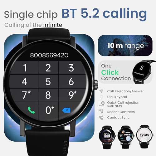 Boult Newly Launched Rover Pro Smart Watch 1.43'' AMOLED, Bluetooth Calling, IP68, Zinc Alloy Frame, 1000 Nits Brightness, AI Voice Assistant, SpO2 Monitoring, 120+ Sports Mode Smartwatch (Regal)