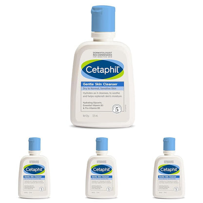 Cetaphil Paraben, Sulphate-Free Gentle Skin Hydrating Face Wash Cleanser with Niacinamide, Vitamin B5 for Dry to Normal, Sensitive Skin - 125 ml