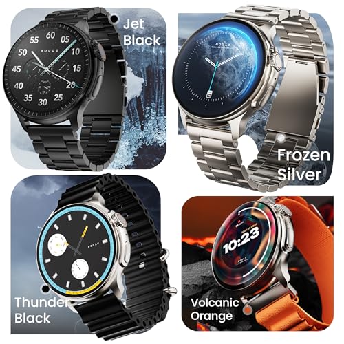 Boult Newly Launched Rover Pro Smart Watch 1.43'' AMOLED, Bluetooth Calling, IP68, Zinc Alloy Frame, 1000 Nits Brightness, AI Voice Assistant, SpO2 Monitoring, 120+ Sports Mode Smartwatch (Regal)