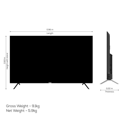 Haier 109cm (43 inches) Full HD Smart LED Google TV LE43W400G (Black) 