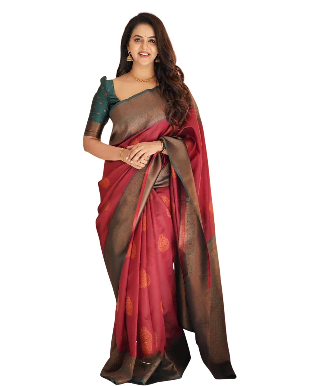 SGF11 Women's Kanjivaram Soft Lichi Silk Saree With Blouse Piece