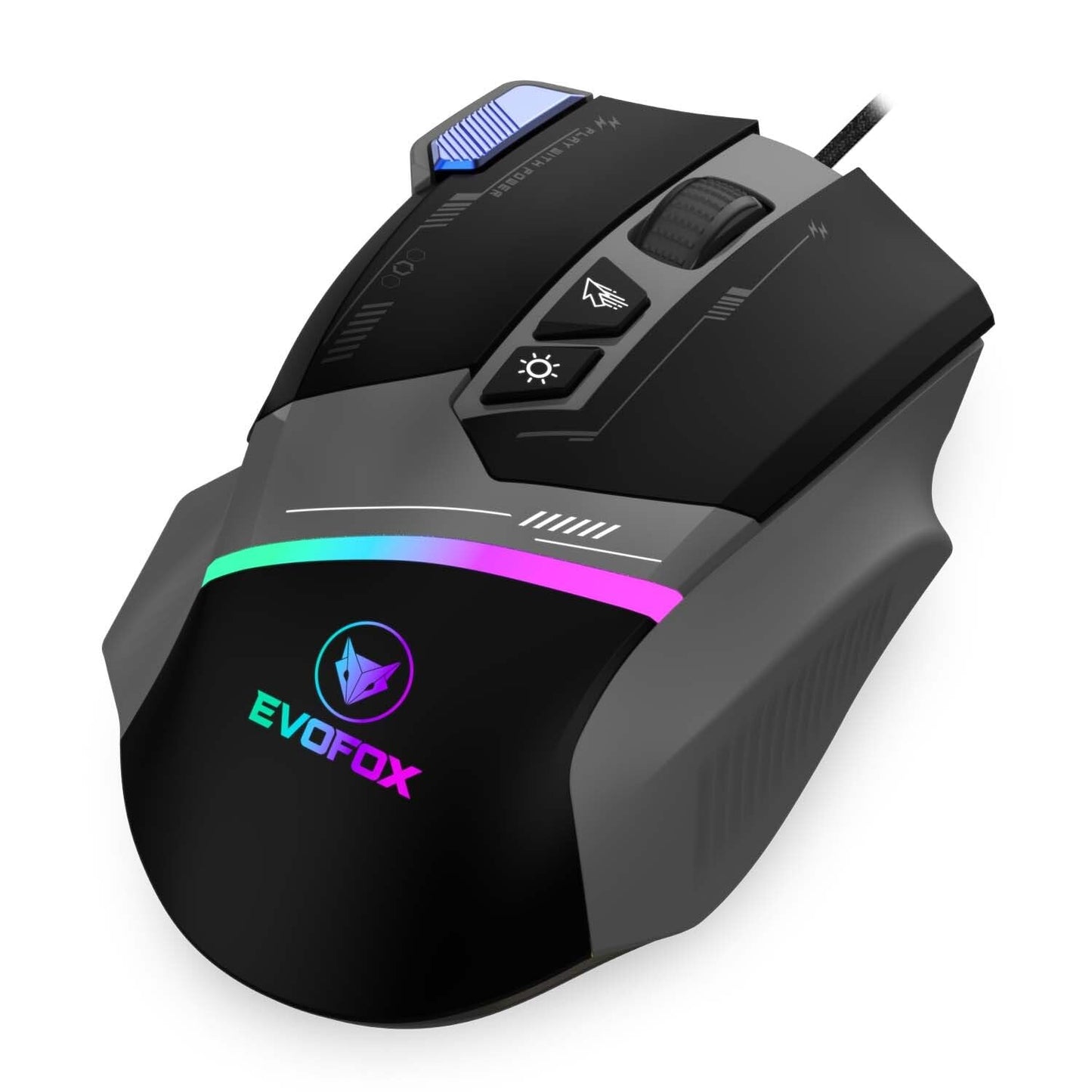 EvoFox Ultra Value Series Blaze Programmable Gaming Mouse |8 Fully Programmable Buttons| Ultra-responsive 7000fps | Gaming Grade Sensitive DPI Upto 12800 |RGB Lights with Music sync Mode | Windows Software