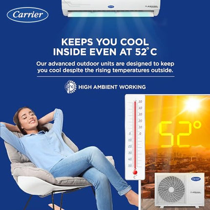 Carrier 2 Ton 3 Star AI Flexicool Inverter Split AC (Copper, Convertible 6-in-1 Cooling,Dual Filtration, Auto Cleanser, 2024 Model,ESTER Exi, CAI24ES3R34F1,White) 