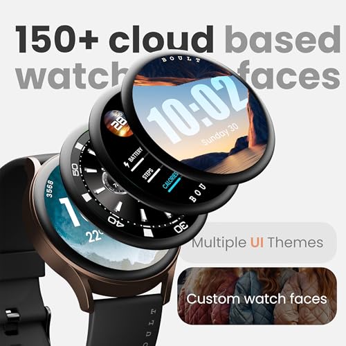 Boult Newly Launched Rover Pro Smart Watch 1.43'' AMOLED, Bluetooth Calling, IP68, Zinc Alloy Frame, 1000 Nits Brightness, AI Voice Assistant, SpO2 Monitoring, 120+ Sports Mode Smartwatch (Regal)