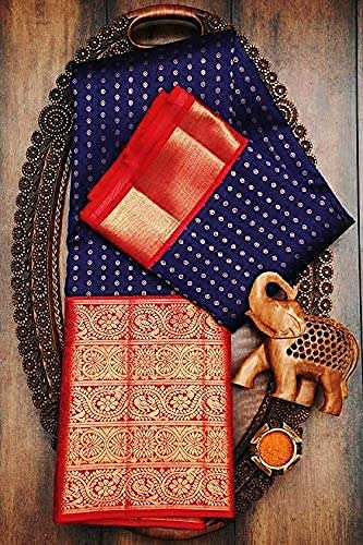 SGF11- Women's Kanjivaram Soft Lichi Silk Saree With Blouse Piece