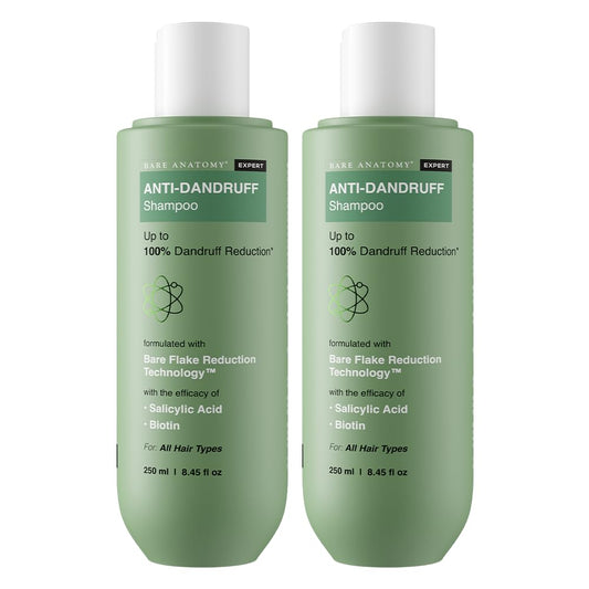 Bare Anatomy Anti Dandruff Shampoo | Reduces Up to 100% Dandruff and Strengthens Hair | Derma Approved Shampoo with Salicylic Acid & Biotin | Shampoo For All Hair types | For Women And Men | 250ml