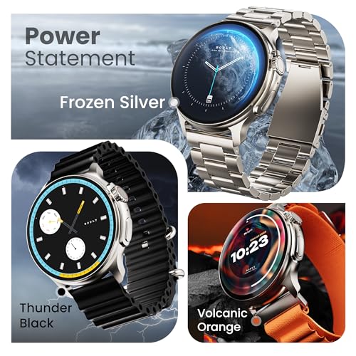 Boult Newly Launched Rover Pro Smart Watch 1.43'' AMOLED, Bluetooth Calling, IP68, Zinc Alloy Frame, 1000 Nits Brightness, AI Voice Assistant, SpO2 Monitoring, 120+ Sports Mode Smartwatch (Regal)