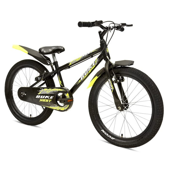 Avon Buke Nest 20T BMX Cycle for Boys, Bicycle Bike BMX, High-Tensile Steel| Ideal Cycle for BigKids|Rigid Fork|V Brake|Steel Rim, V 'Brake, 11 Inch Frame (Black Matt Gloss Finish) 