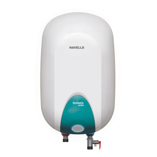 Havells Instanio Prime 15 L Storage Water Heater(Geyser)|Color Changing Temp. Sensing LED Indicator|Glass Coated Anti Rust Tank|Warranty: 7 Year on Tank|Free Installation With Flexi Pipes (White Blue)