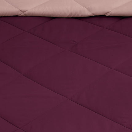 Amazon Brand - Solimo Microfibre Reversible Comforter,Single(Plum Purple And Moody Mauve,300 Gsm),tc-200 | TC - 200