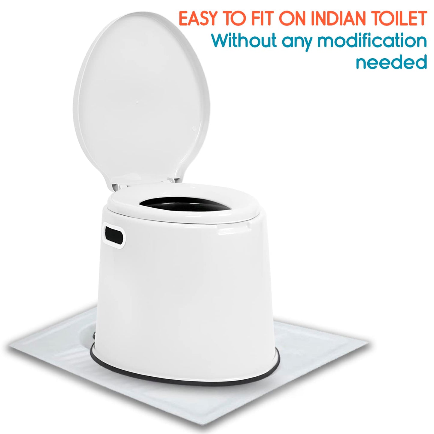 KosmoCare Plastic Portable Commode Toilet Stool, Commode Stool, Toilet Commode For Patients, Indian Commode Stool, Portable Toilet Seat For Adult, Kids & Handicap People, White