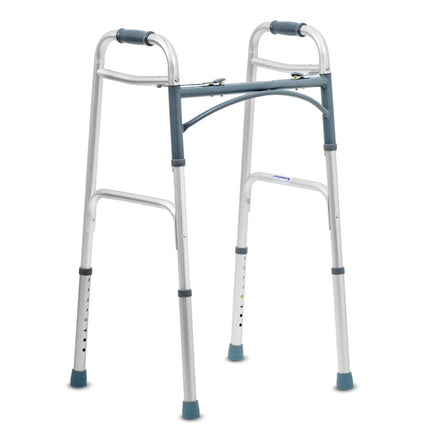 KosmoCare Premium Imported Light Weight Aluminum Height Adjustable Folding Walker 2 - Silver 