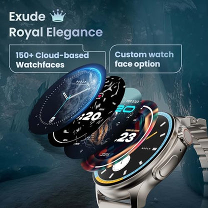 Boult Newly Launched Rover Pro Smart Watch 1.43'' AMOLED, Bluetooth Calling, IP68, Zinc Alloy Frame, 1000 Nits Brightness, AI Voice Assistant, SpO2 Monitoring, 120+ Sports Mode Smartwatch (Regal)