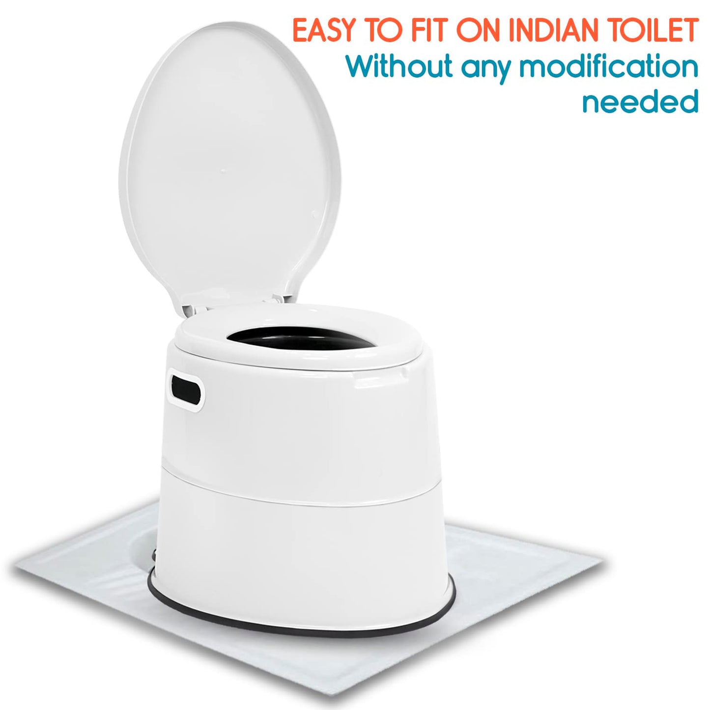 KosmoCare Plastic Portable Commode Toilet Stool, Commode Stool, Toilet Commode For Patients, Indian Commode Stool, Portable Toilet Seat For Adult, Kids & Handicap People, White