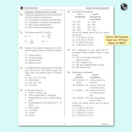 PW NTA NEET Rankers Test Series 2025 Verified & Curated by Expert Faculties | 10 Full Syllabus + 4 Part Syllabus (Class 11 & 12) | OMR Sheet, Solution Booklet with NCERT References 