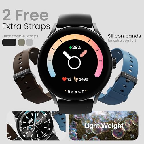 Boult Newly Launched Rover Pro Smart Watch 1.43'' AMOLED, Bluetooth Calling, IP68, Zinc Alloy Frame, 1000 Nits Brightness, AI Voice Assistant, SpO2 Monitoring, 120+ Sports Mode Smartwatch (Regal)