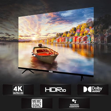 Haier 108 cm (43 inches) 4K Ultra HD Smart LED Google TV L43FG (Black) 