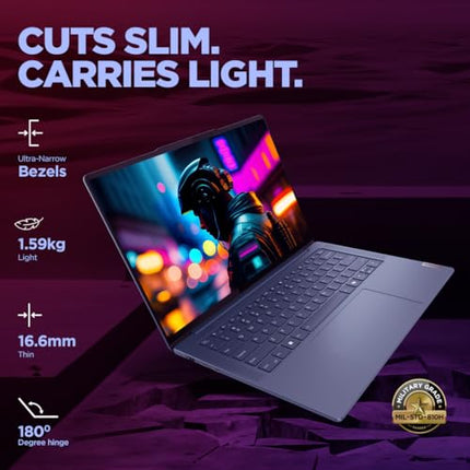 Lenovo Yoga Pro 7 Intel Evo Core Ultra 7 155H Built-in AI 14"(35.5cm) 2.8K-OLED 400Nits 120Hz Laptop (16GB/1TB SSD/NVIDIA RTX 4050 6GB/FHD+IR Camera/Win11/MSO 21/3mon GamePass/Grey/1.5Kg), 83E2005EIN 