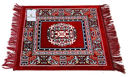 Kuber Industries 4 Pieces Velvet Prayer Mat/Aasan/Pooja Mat/Meditation Mat/Multipurpose Velvet Rug Mat 2 Ft X 2 Ft (Royal Blue) CTKTC33929