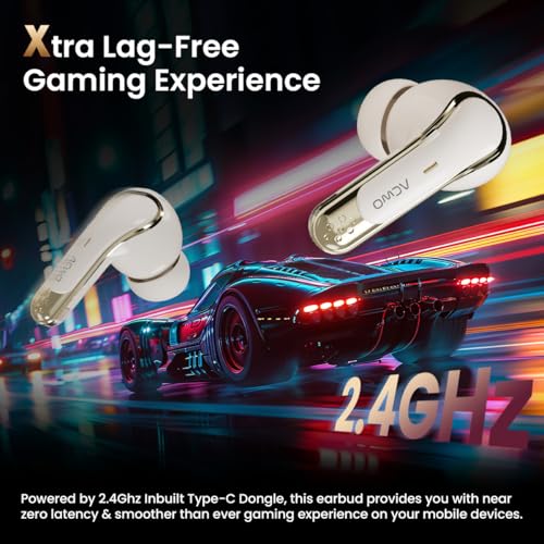 ACwO DwOTS X Gaming in Ear Earbuds - ANC, Near Zero Latency 2.4GHz with C Type Dongle, 50 Hrs Playtime, Quad Mic ENC, IPX5, HYPERBOOST Fast Charge, Bluetooth 5.4, 32DB ANC(French Blue)