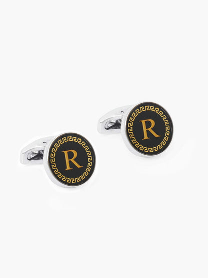 Yellow Chimes Exclusive Collection Alphabet Letters Stainless Steel Statement Cufflinks for Men