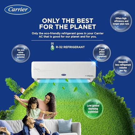 Carrier 1 Ton 3 Star AI Flexicool Inverter Split AC (Copper, Convertible 6-in-1 Cooling,Dual Filtration with HD & PM 2.5 Filter, Auto Cleanser, ESTER NEO+ Exi, CAI12ER3R34F0,White) 