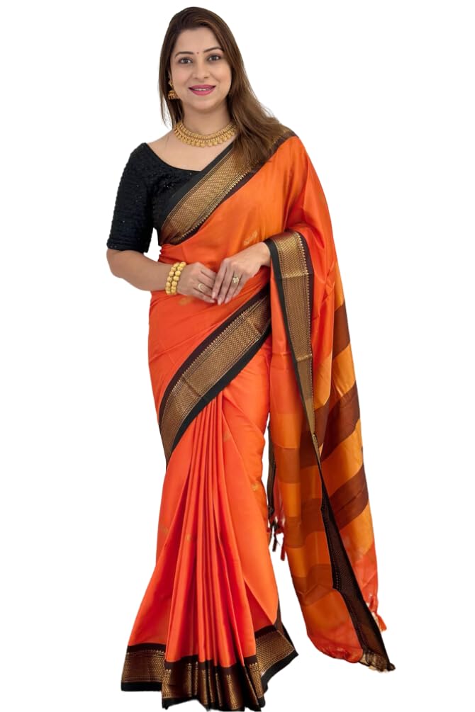 SGF11 Women's Kanjivaram Soft Lichi Silk Saree With Blouse Piece