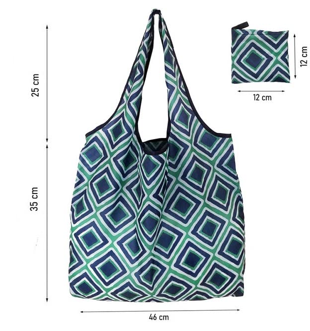 Elios Designer Pattern Reusable and Foldable Shopping Bag/Tote Hand Bag/Travel Bag/Grocery Bag | Heavy Duty, Eco Friendly | Compact, Lightweight and Convenient