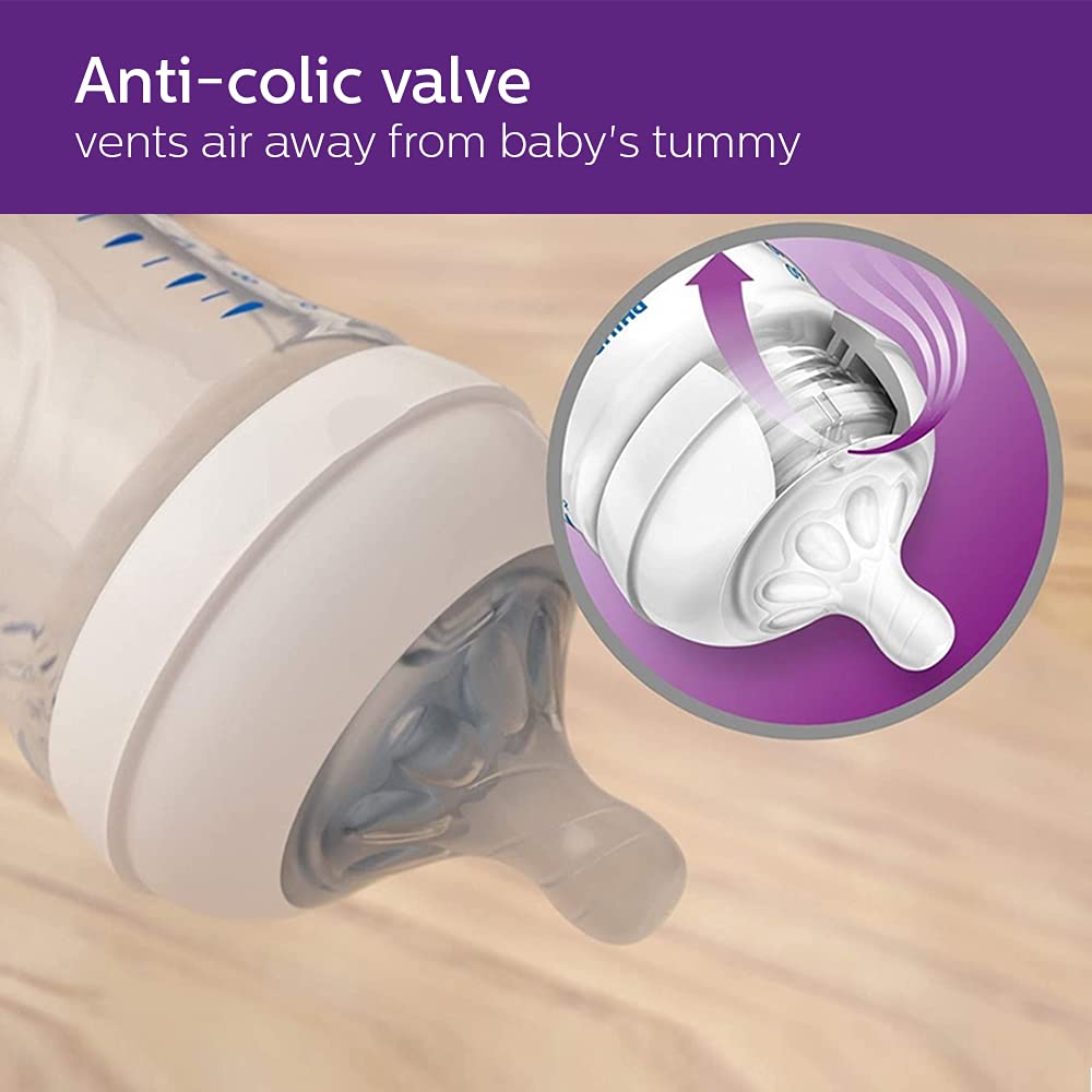 Philips Avent Natural Baby Feeding Bottle | No.1 Brand Recommended by Moms Worldwide | Ideal for 1 months+| Natural Response Technology Mimics Breastfeeding | Uniquely Designed Nipple releases milk only when baby drinks | Pack of 2| SCY903/02