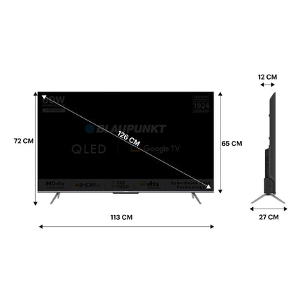 Blaupunkt 126 cm (50 inches) Quantum Dot Series 4K Ultra HD QLED Google TV 50QD7010 (Black) 