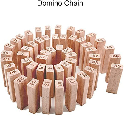 PRIME DEALS Wooden Blocks 51 Pcs 4 Dice Building Blocks Game Challenging Wooden Tumbling Tower, Wooden Stacking Toys with Dices Board Educational Puzzle Game for Adults and Kids (Wooden)