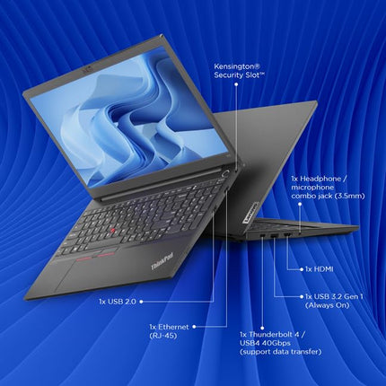 Lenovo ThinkPad E15 Intel Core i3 12th Gen 15.6" (39.62cm) FHD 250 Nits Thin and Light Laptop (8GB RAM/512GB SSD/Windows 11 Home/Office 2021/FPR/1 Year Onsite/Black/1.7 kg), 21E6S0W700 