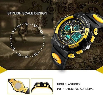 V2A Watch for Boys Age 7 and Above Analogue-Digital Shock Resistant Alarm Calender Water Proof Sports Watch for Boys Age 7 to 16 Years