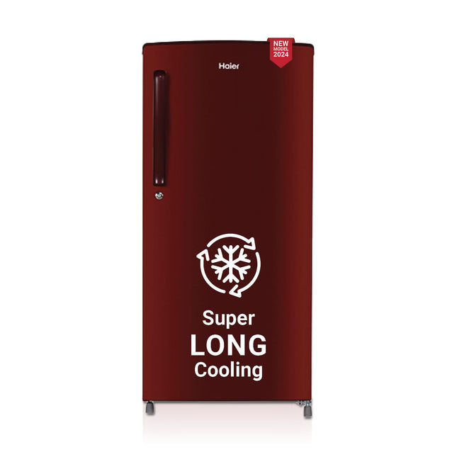 Haier 175 L, 2 Star, Direct-Cool Single Door Refrigerator (HED-182RS-N, Red Mono, 2024 Model) 